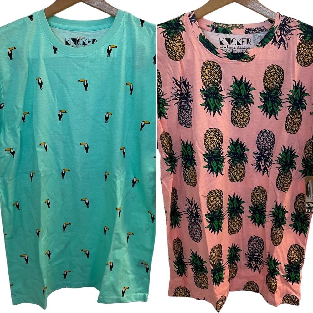 NWT Knicker Bocker Men’s Short Sleeve T-Shirt Bundle 2 Shirts “Vintage Design” L